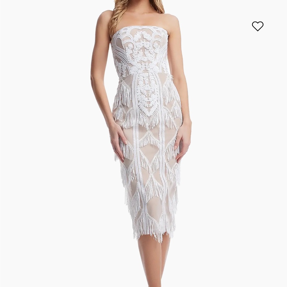 Dress the Population Strapless White Lace Dress